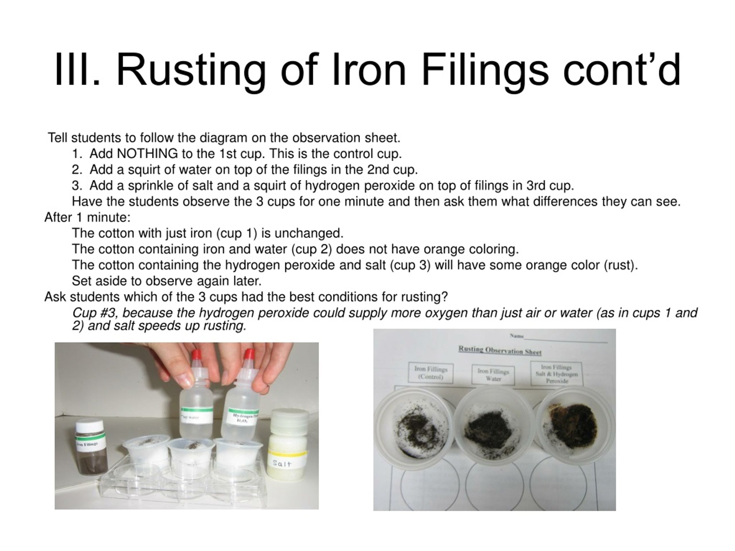Investigate how iron rusts - Year 5 and P6 lesson plan