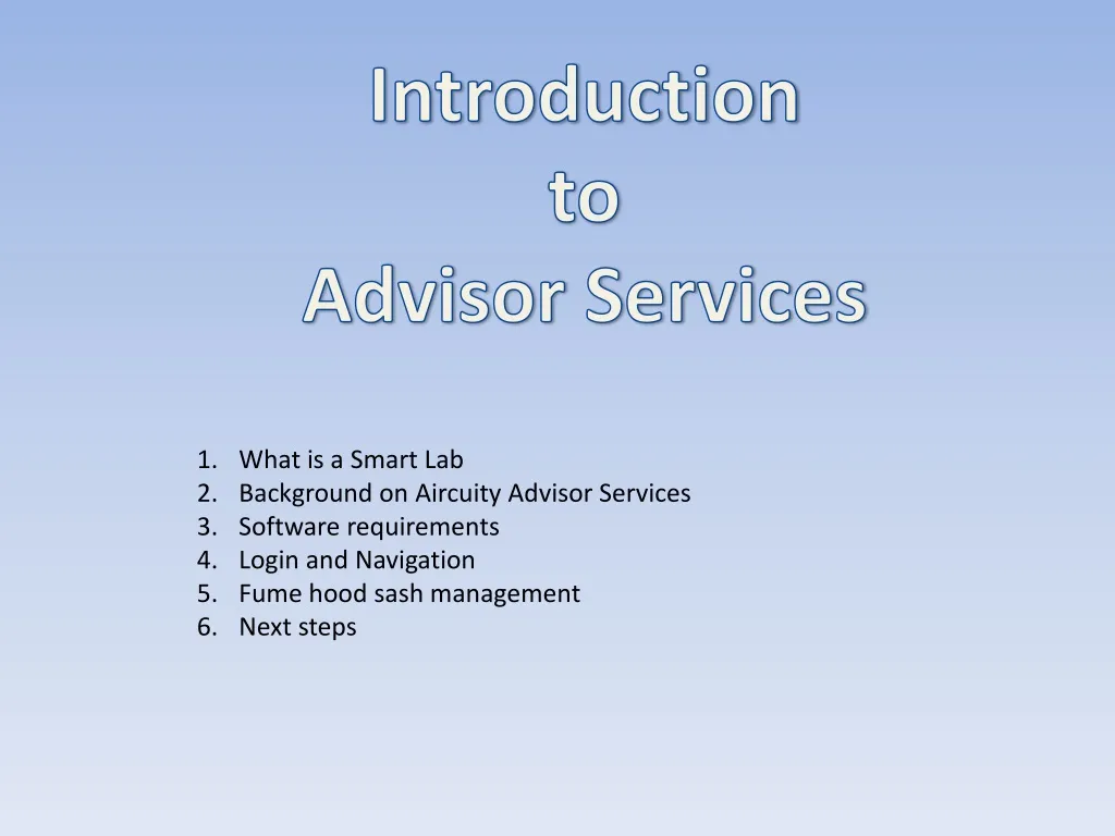 introduction to advisor services n.