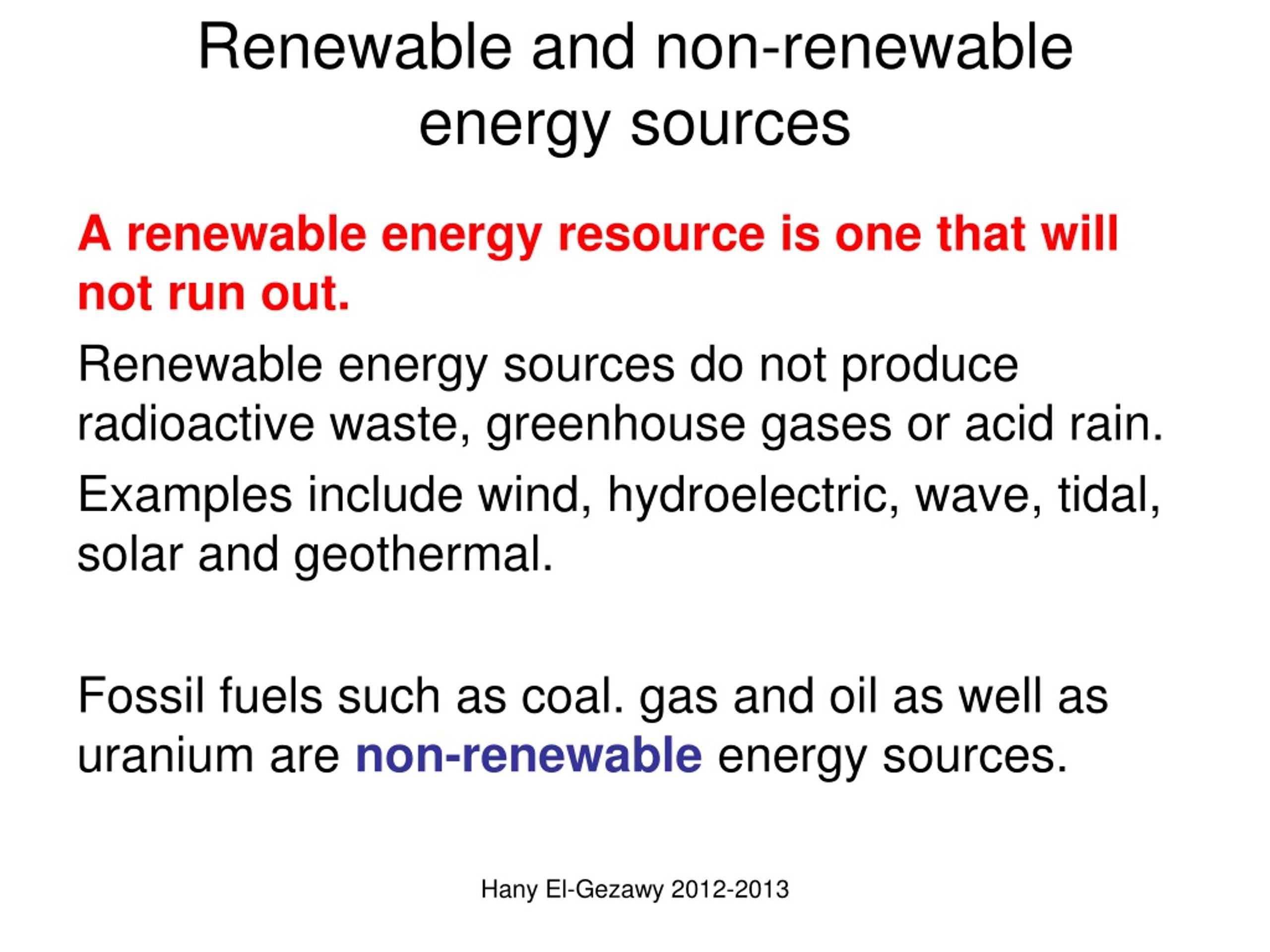 PPT - Renewable and non-renewable energy sources PowerPoint ...