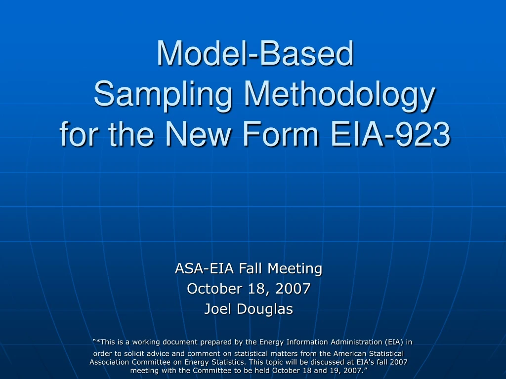 PPT Model Based Sampling Methodology For The New Form EIA 923 ppt-model-based-sampling-methodology-for-the-new-form-eia-923