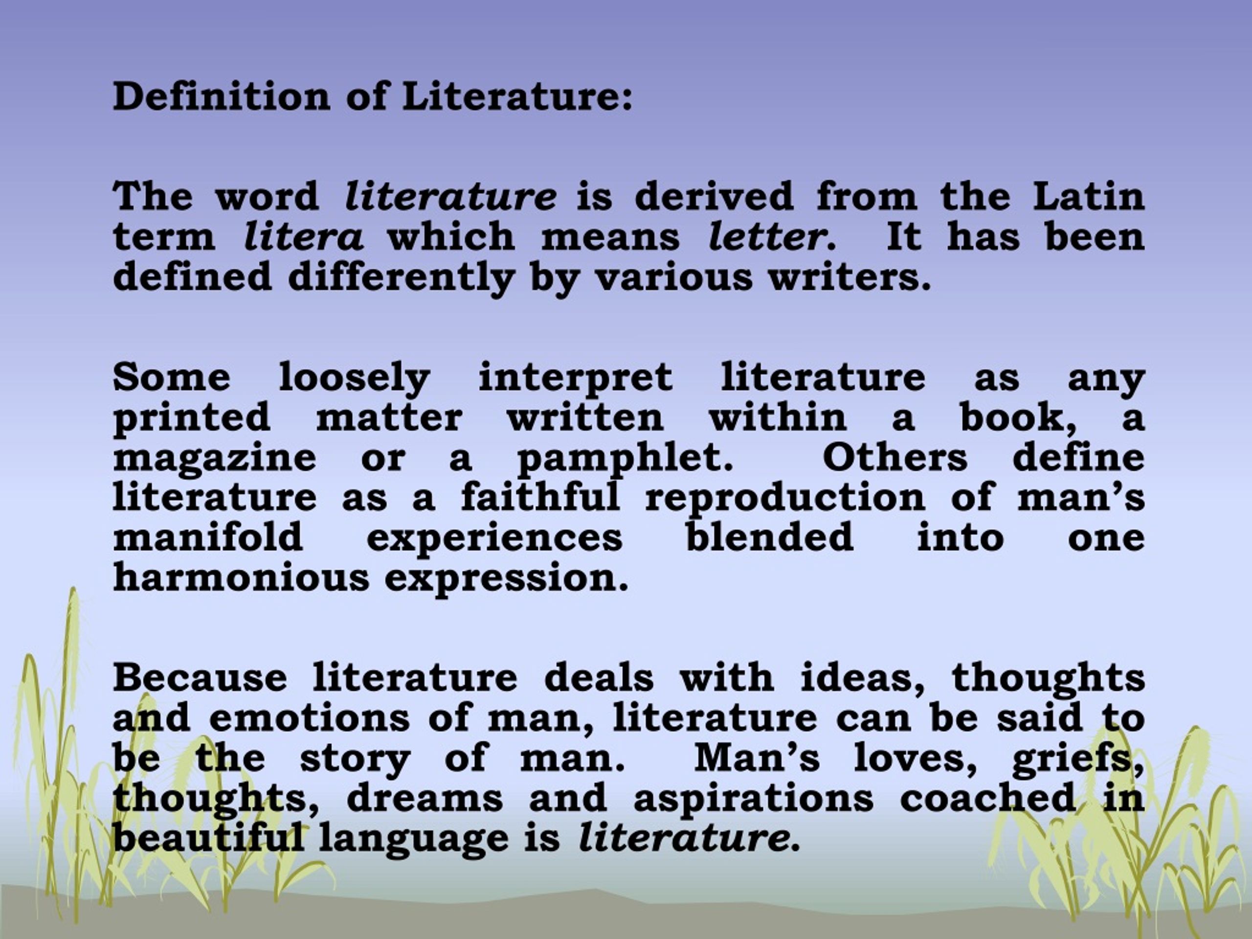 Literature Definition Ppt