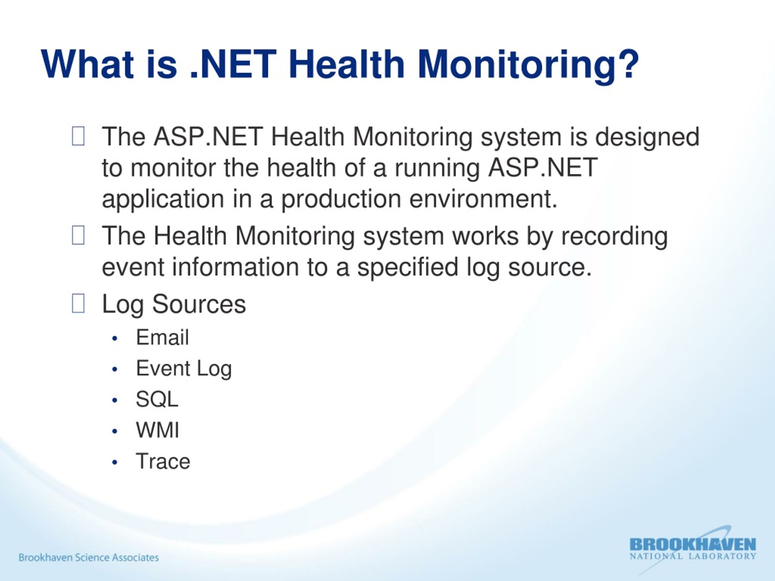 PPT NET Health Monitoring PowerPoint Presentation Free Download ID