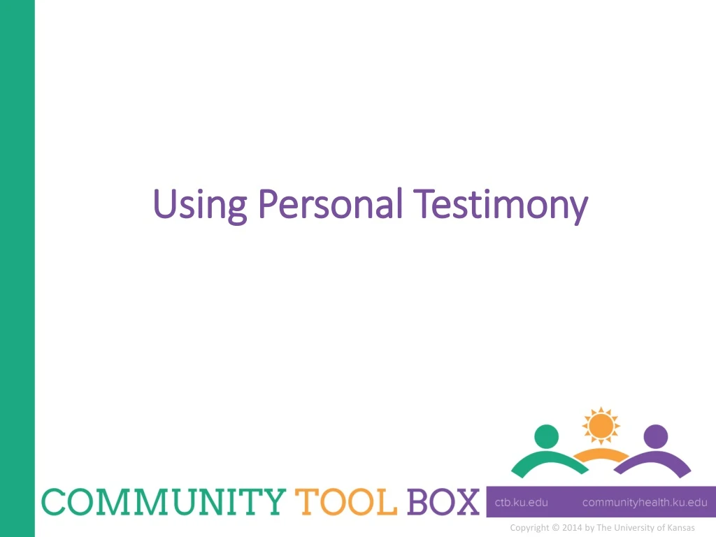 PPT Using Personal Testimony PowerPoint Presentation, free download