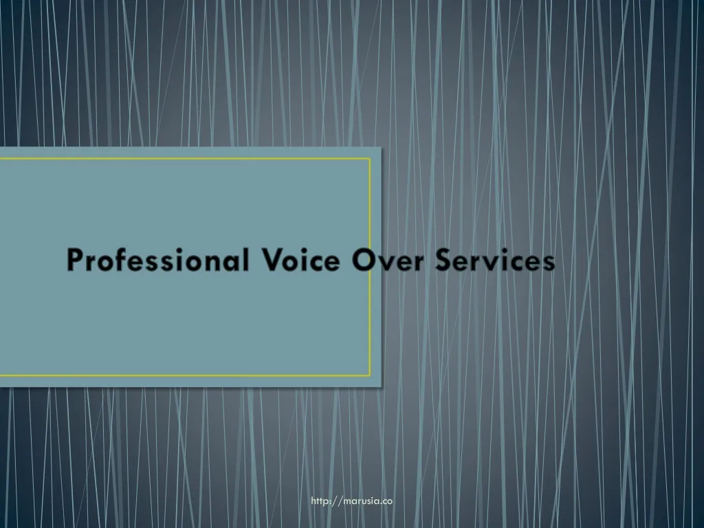 professional voice over services n.