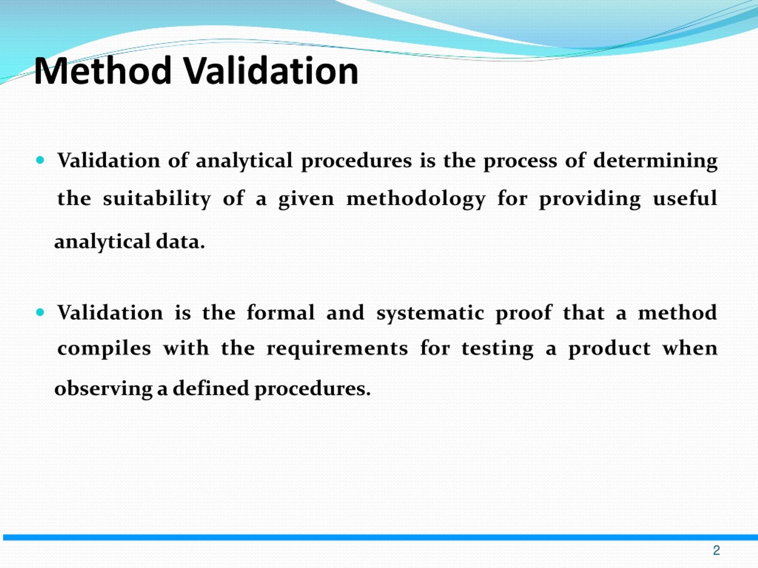 Analytical methods