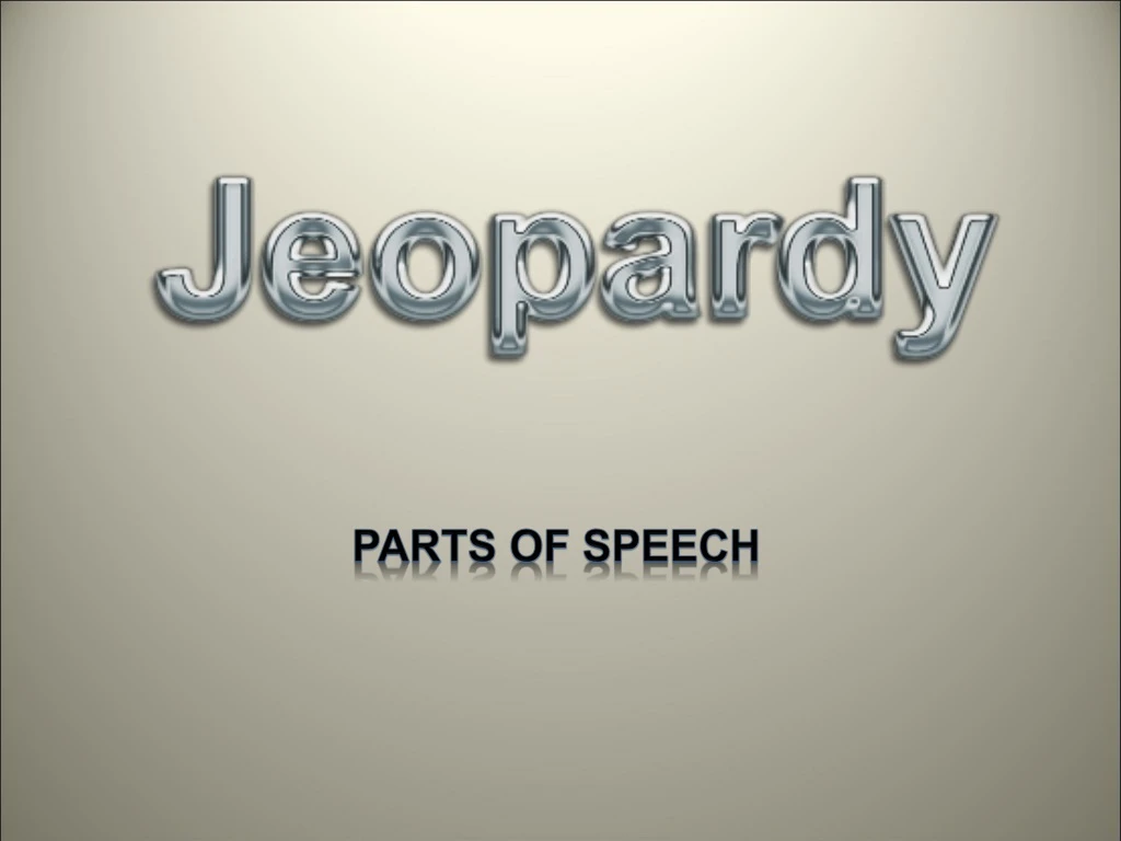 powerpoint presentation about parts of speech