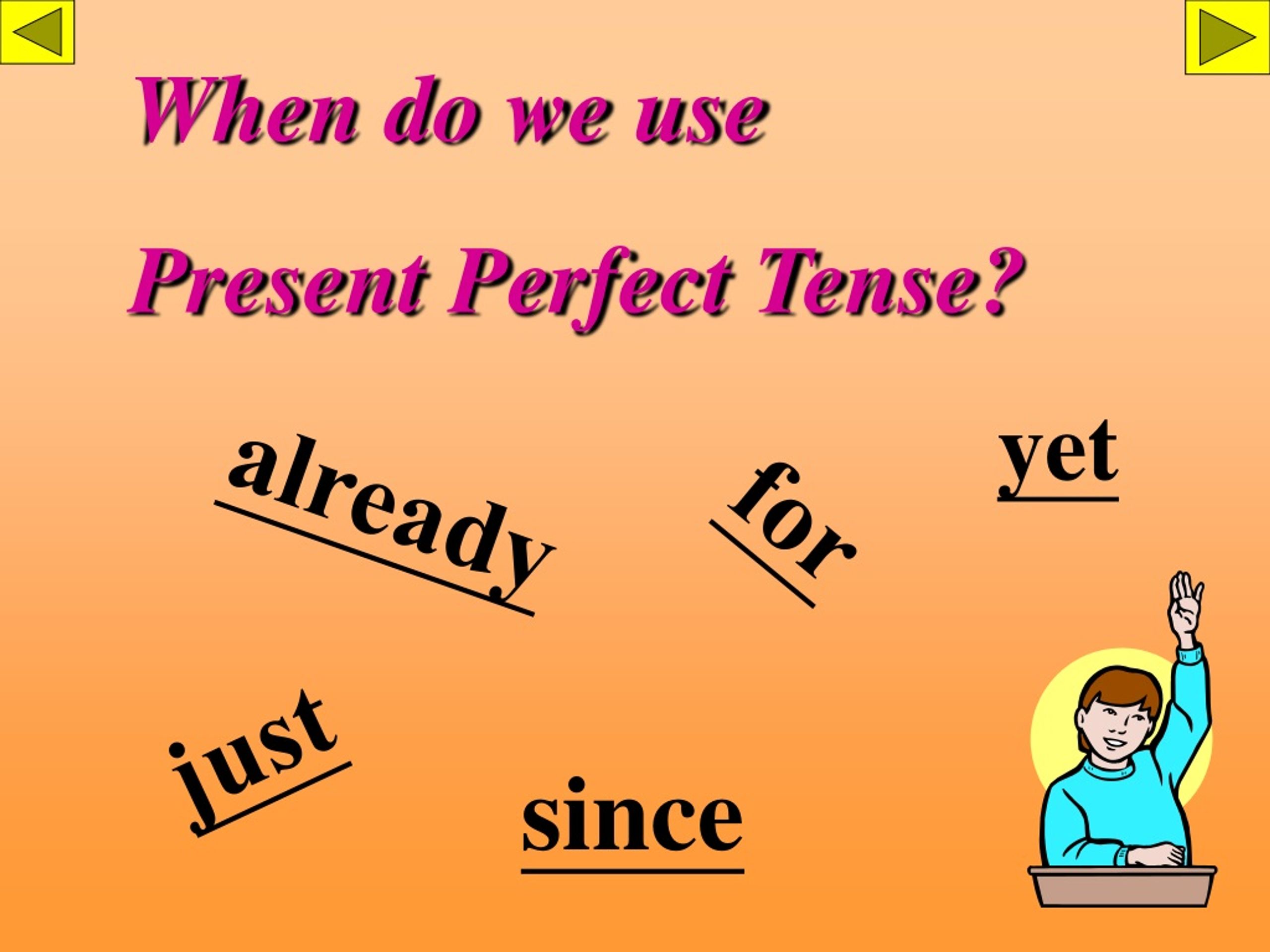 present perfect for since presentation