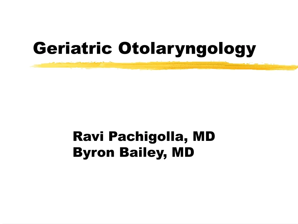 geriatric otolaryngology n.