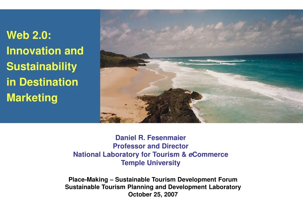 web 2 0 innovation and sustainability in destination marketing n.