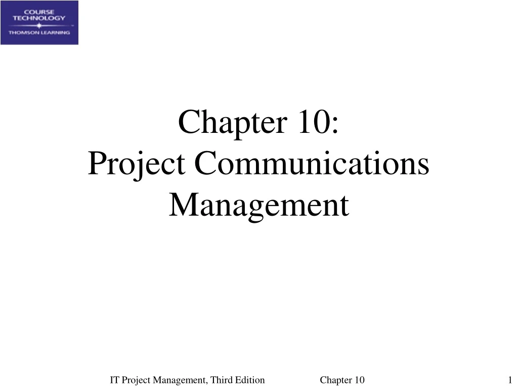 PPT - Chapter 10: Project Communications Management PowerPoint ...