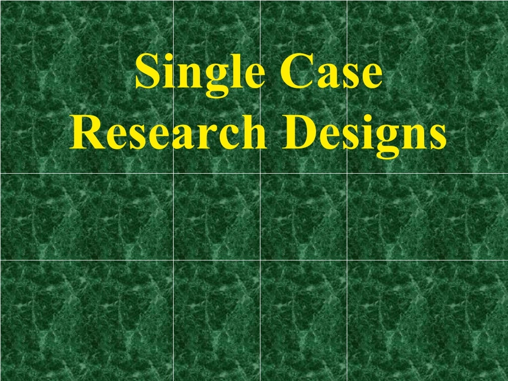 single case research meaning