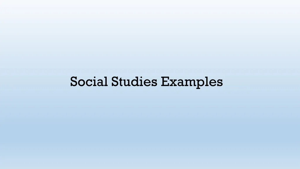 social studies examples n.