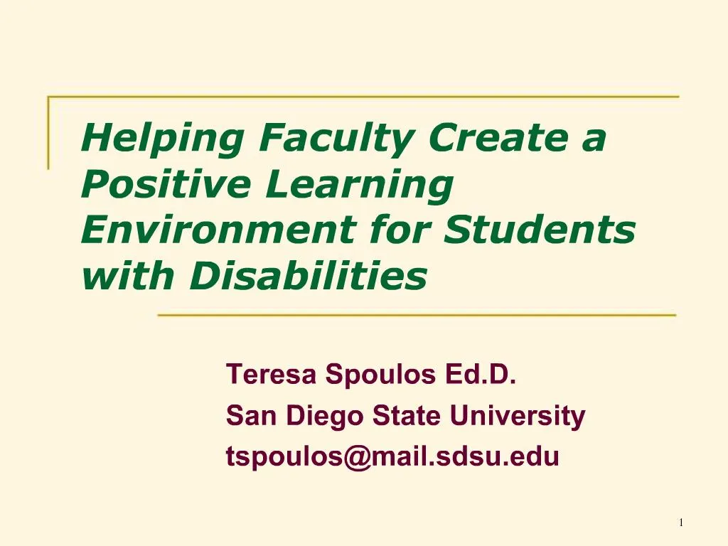 PPT Helping Faculty Create A Positive Learning Environment For ppt-helping-faculty-create-a-positive-learning-environment-for