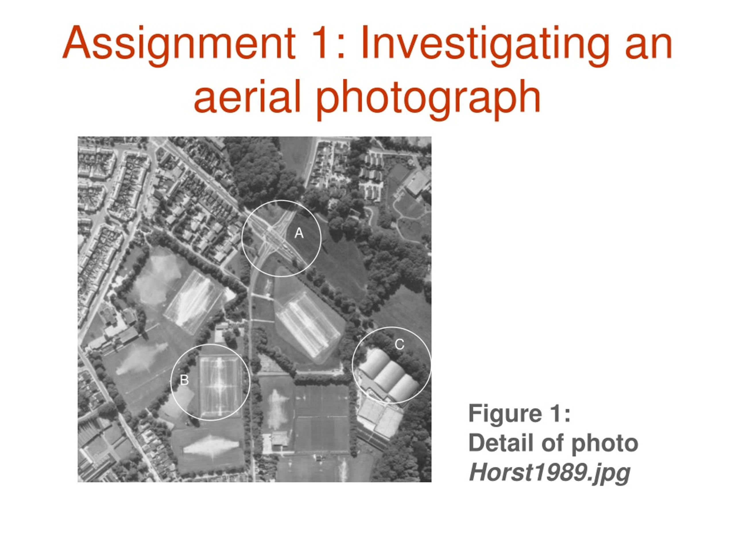 assignment on aerial photo