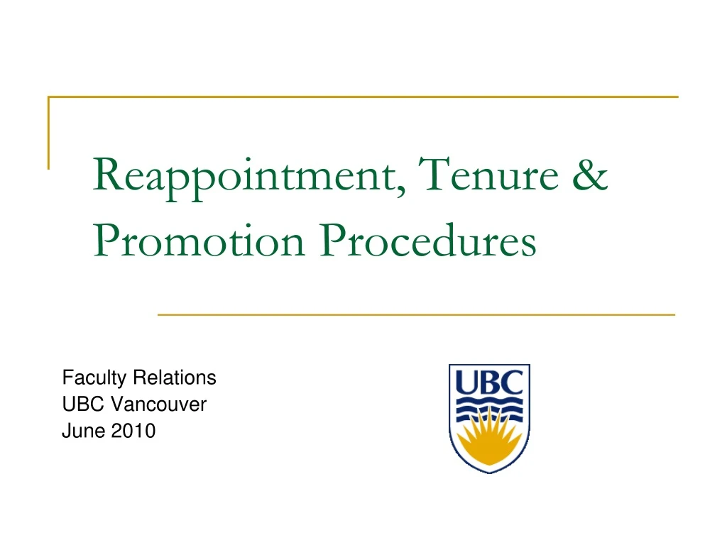 PPT - Reappointment, Tenure & Promotion Procedures PowerPoint ...