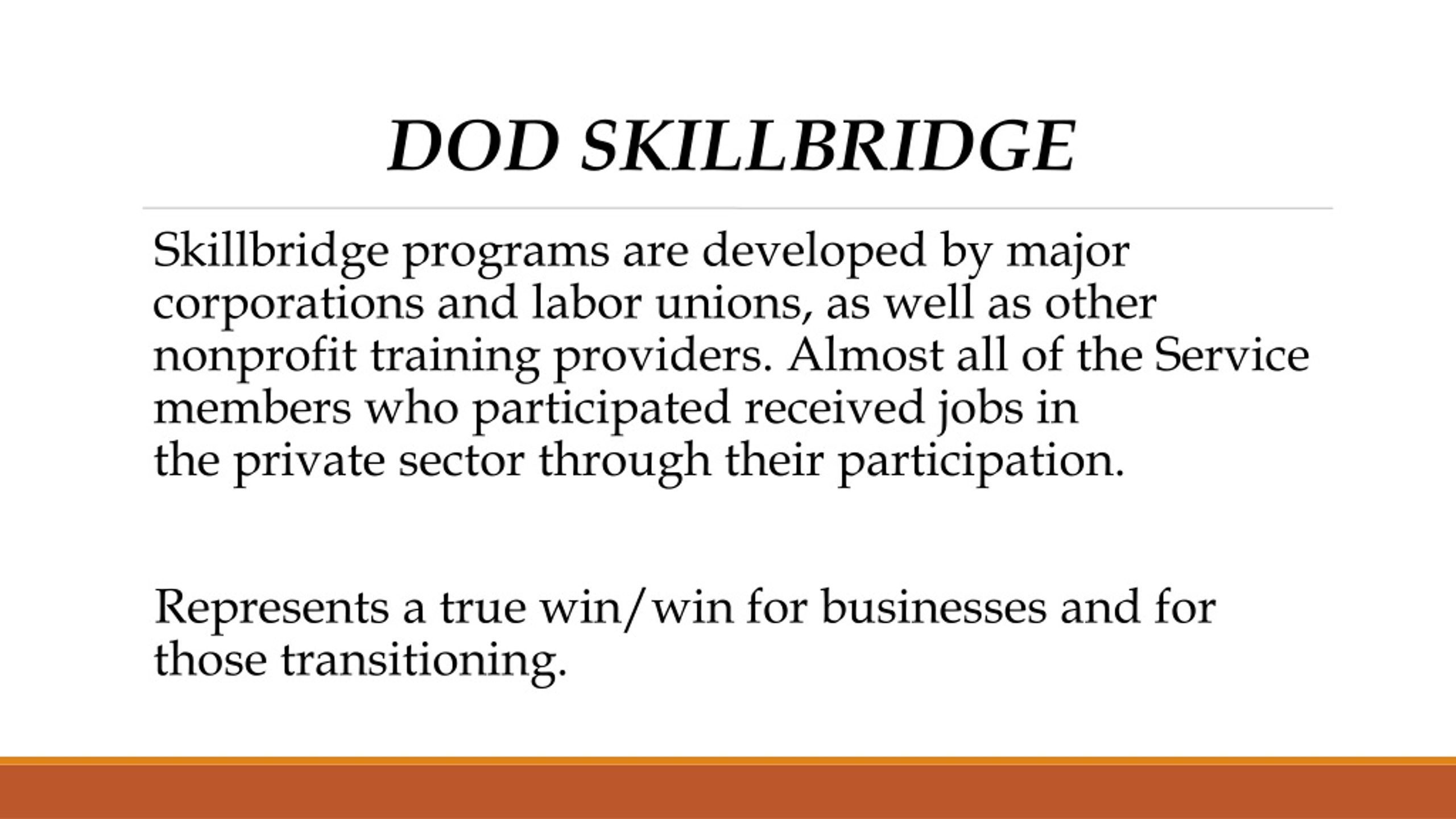 PPT 12 DOD SKILLBRIDGE PowerPoint Presentation, free download ID