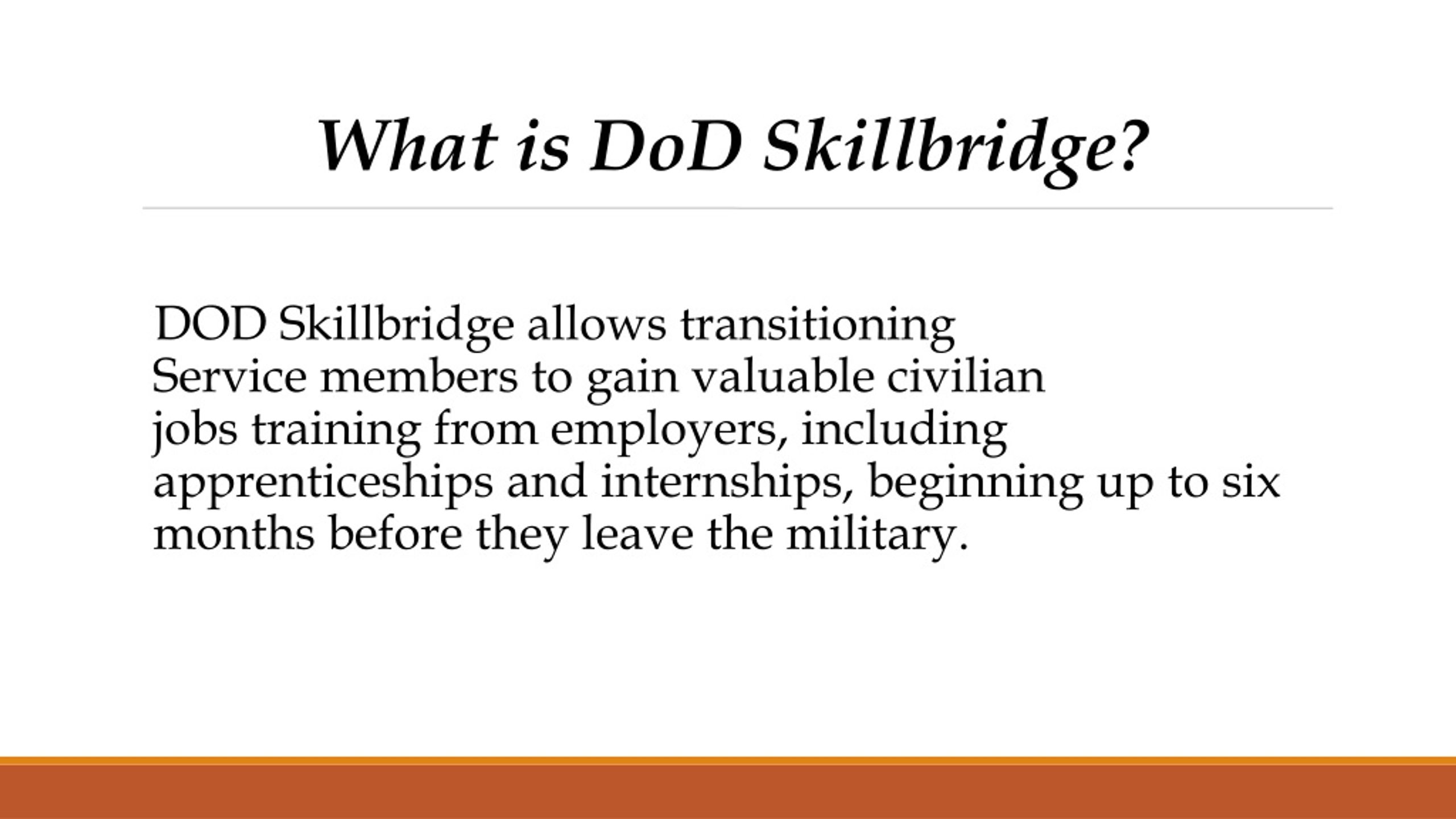 PPT 12 DOD SKILLBRIDGE PowerPoint Presentation, free download ID