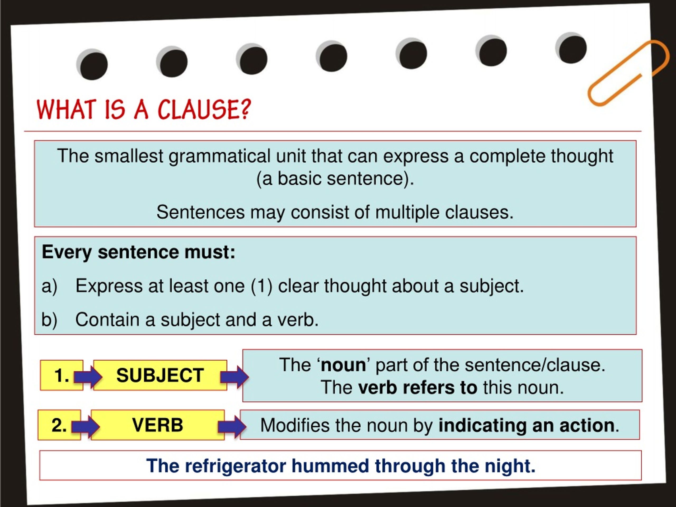 PPT WHAT IS A CLAUSE? PowerPoint Presentation, free download ID9101748