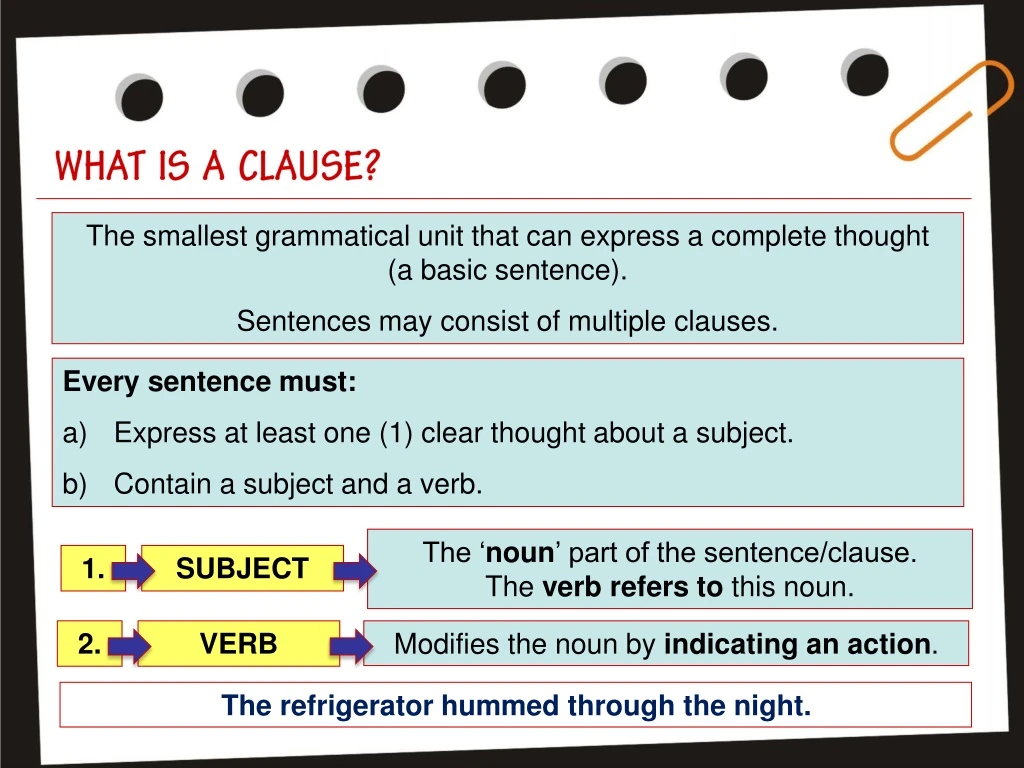 PPT - WHAT IS A CLAUSE? PowerPoint Presentation, free download - ID:9101748