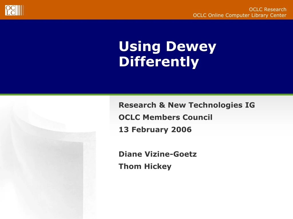 using dewey differently n.