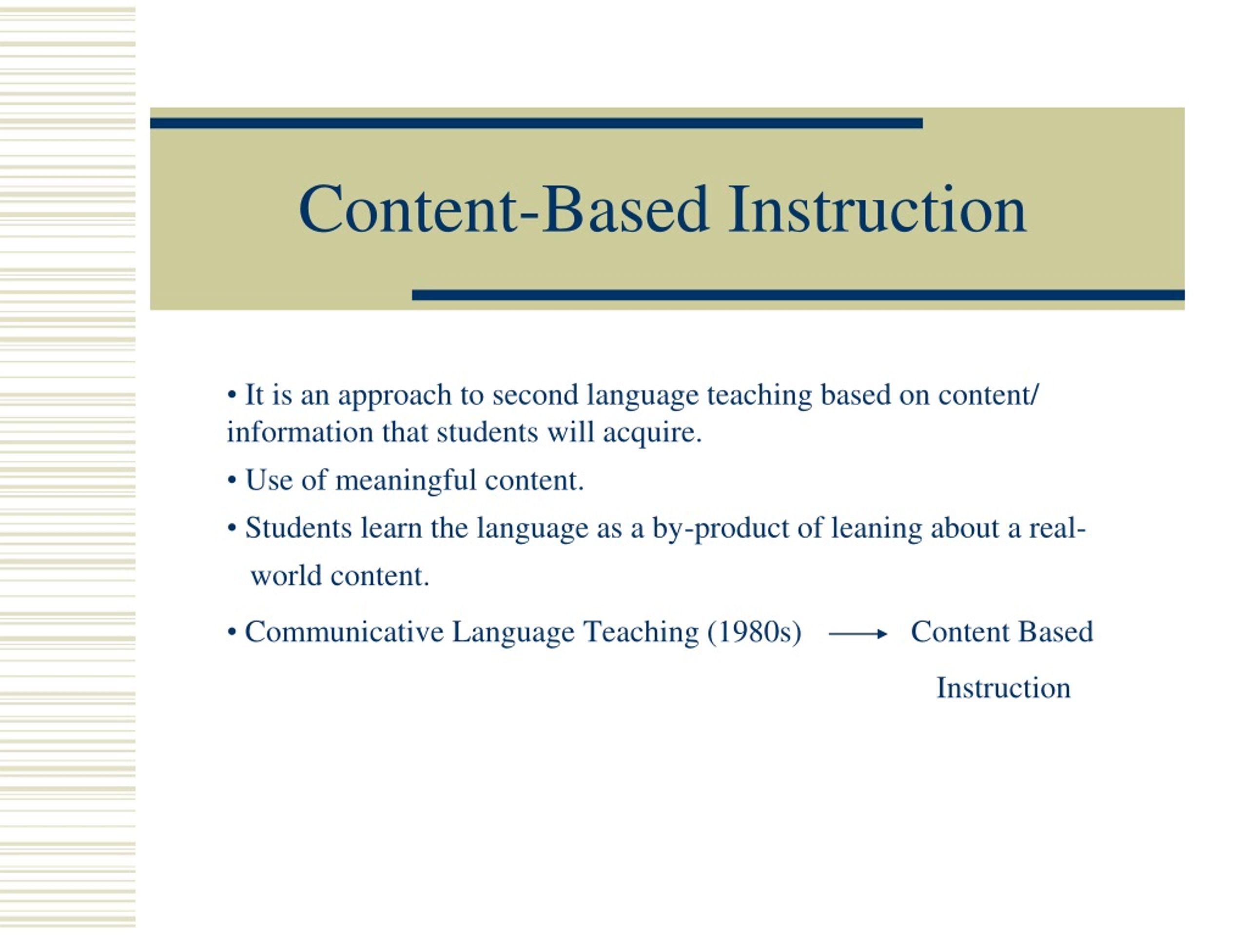 What Is Content Based Instruction