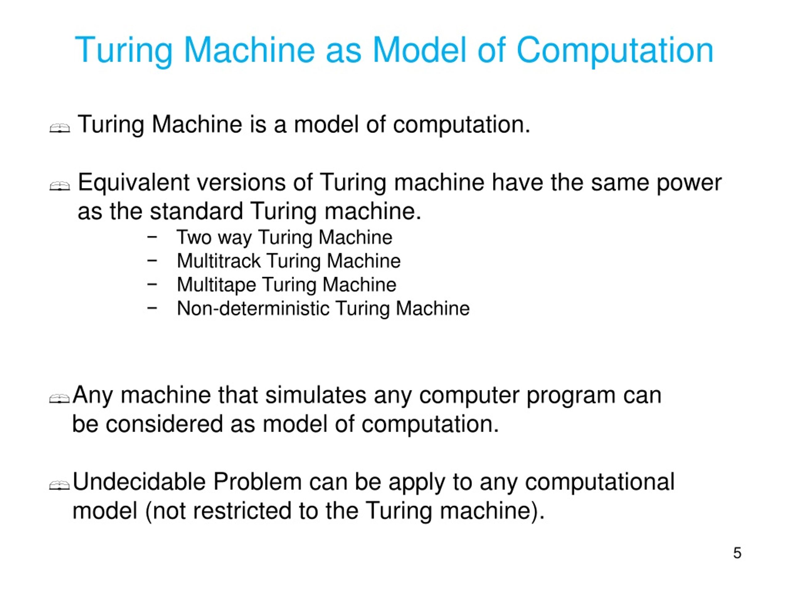 Computational model of a Turing machine