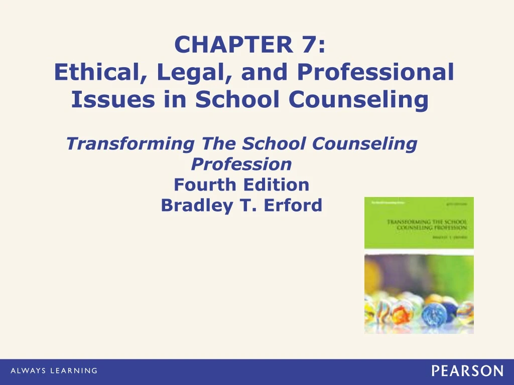 PPT - CHAPTER 7: Ethical, Legal, And Professional Issues In School ...