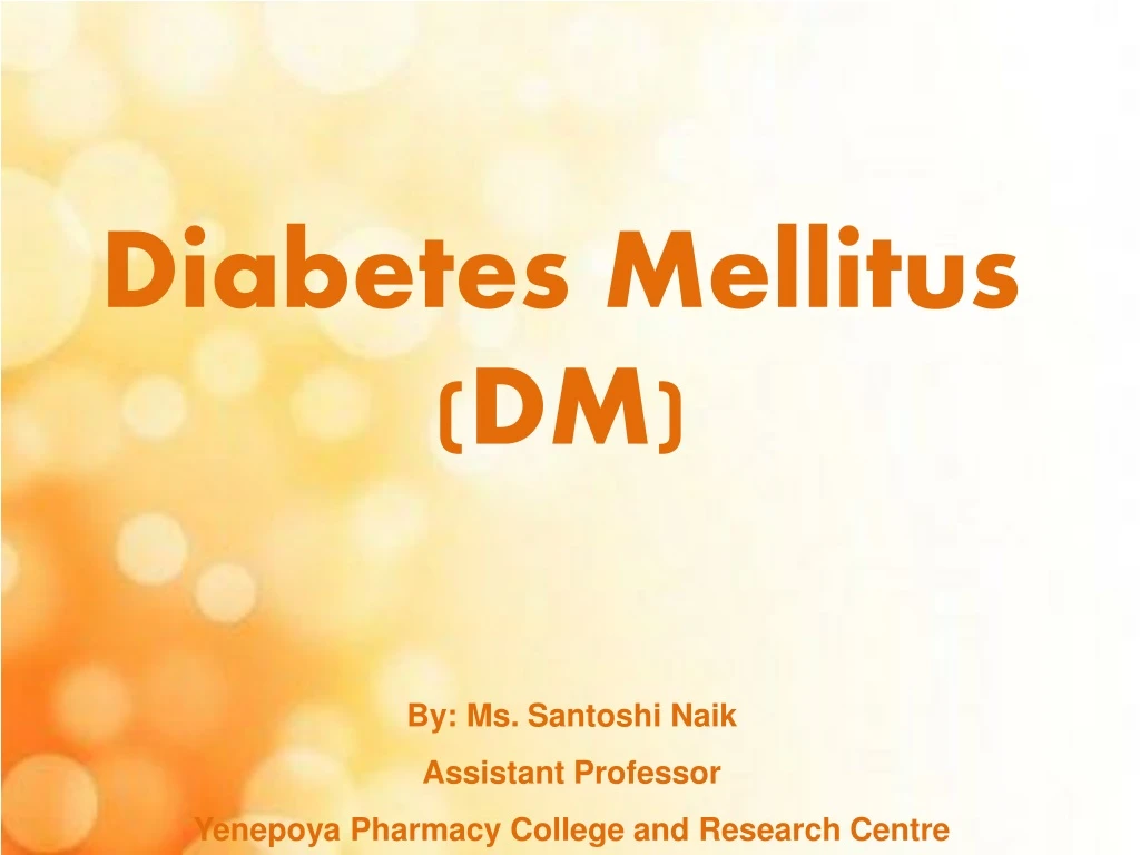 Ppt Diabetes Mellitus Dm Powerpoint Presentation Free Download Id9103427 3449