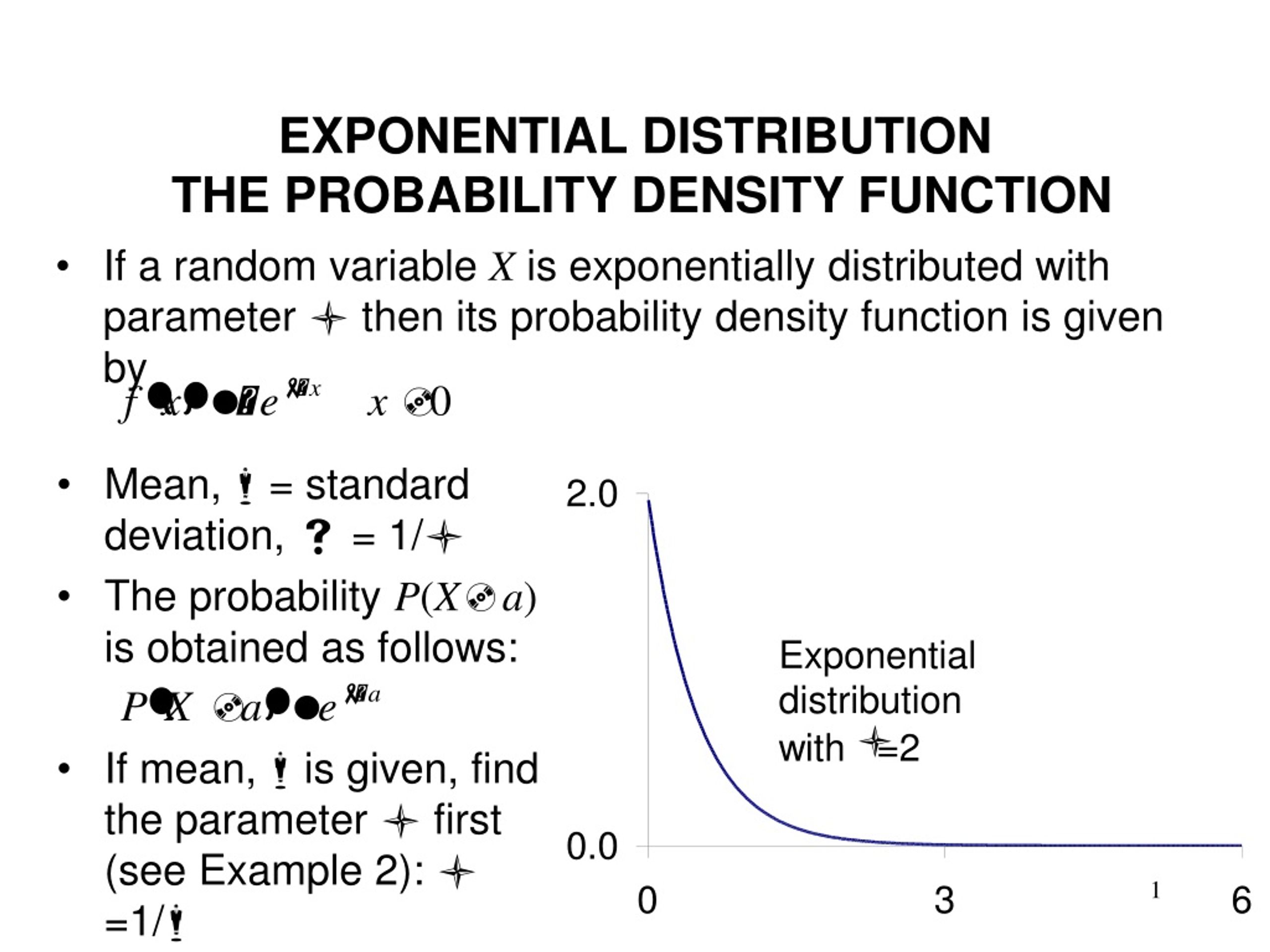 PPT - EXPONENTIAL DISTRIBUTION THE PROBABILITY DENSITY FUNCTION ...