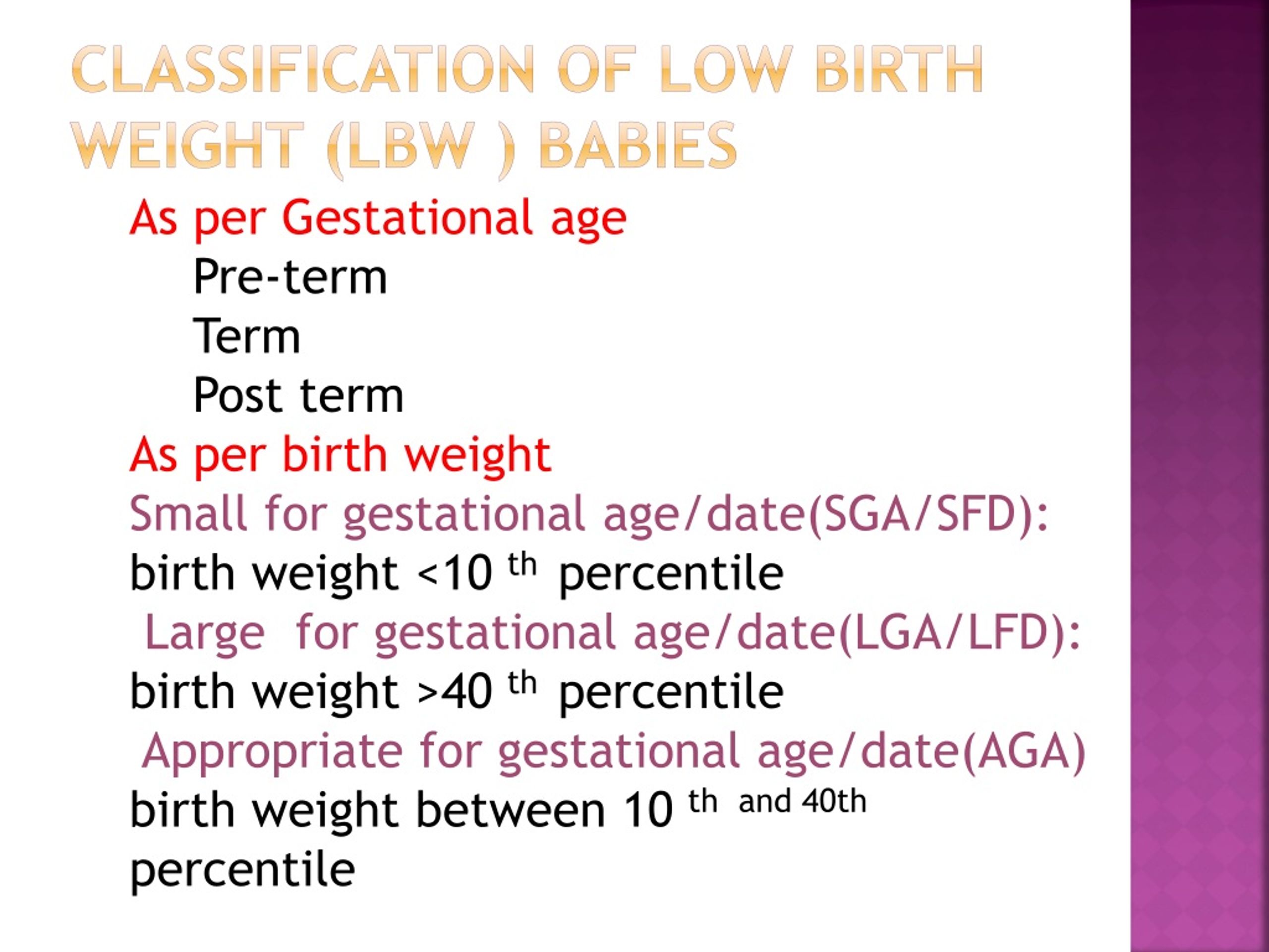 PPT Care Of Low Birth Weight Babies LBW PowerPoint Presentation   Classification Of Low Birth Weight Lbw Babies L 