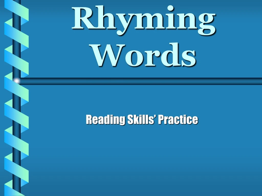 rhyming words powerpoint presentation