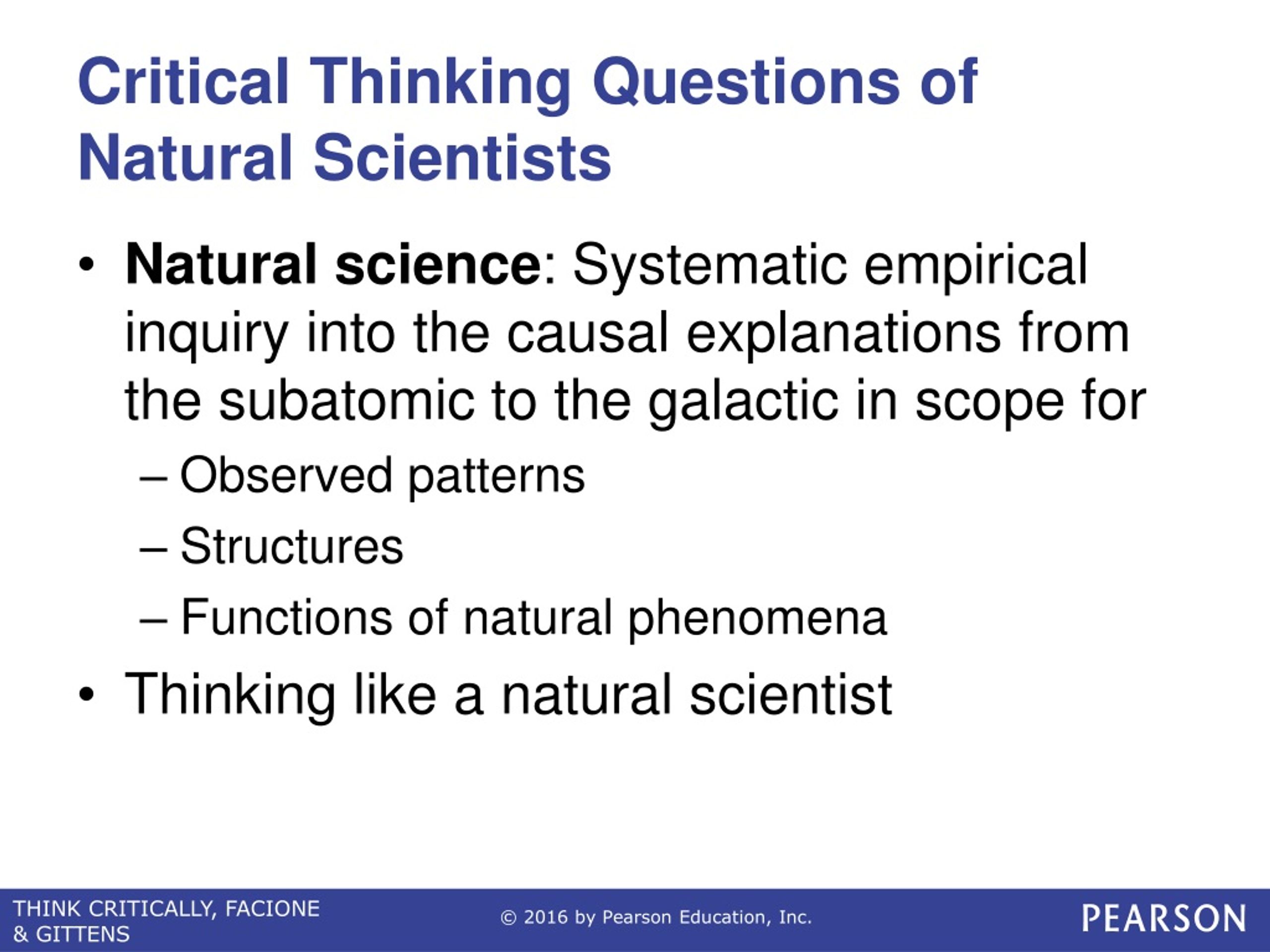 relevance of critical thinking in natural sciences