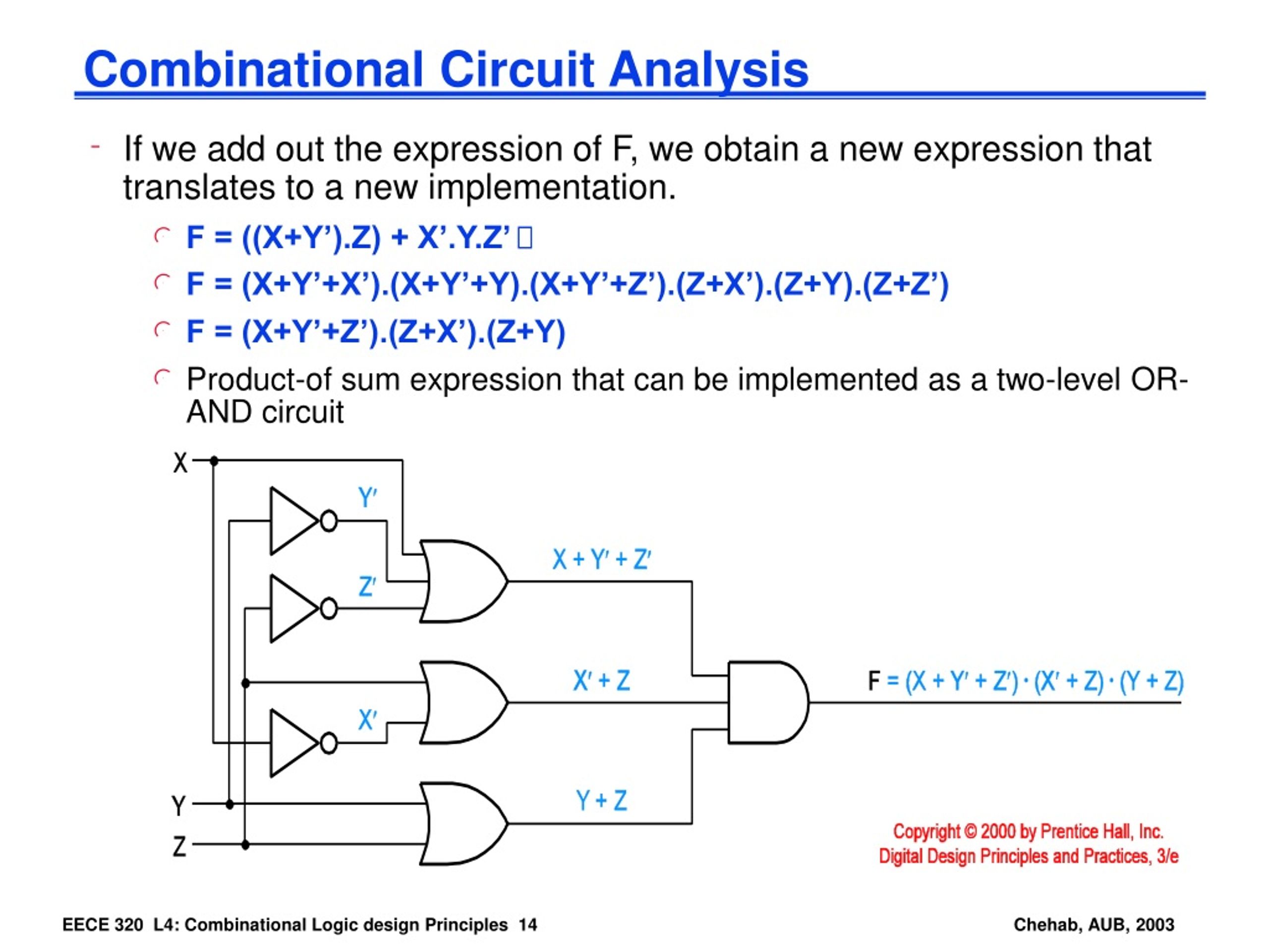 Ppt Eece Digital Systems Design Lecture Combinational Logic Design Principles