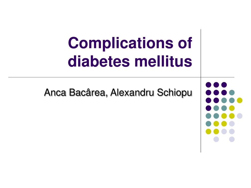 PPT - Complications Of Diabetes Mellitus PowerPoint Presentation, Free ...