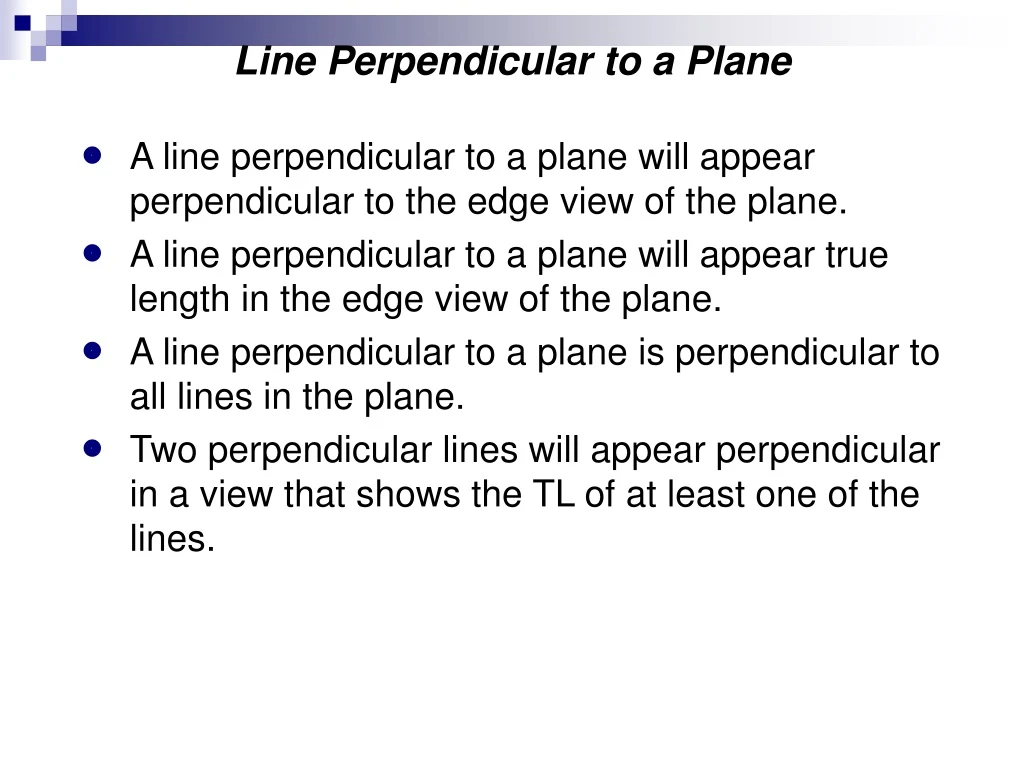 line perpendicular to a plane n.