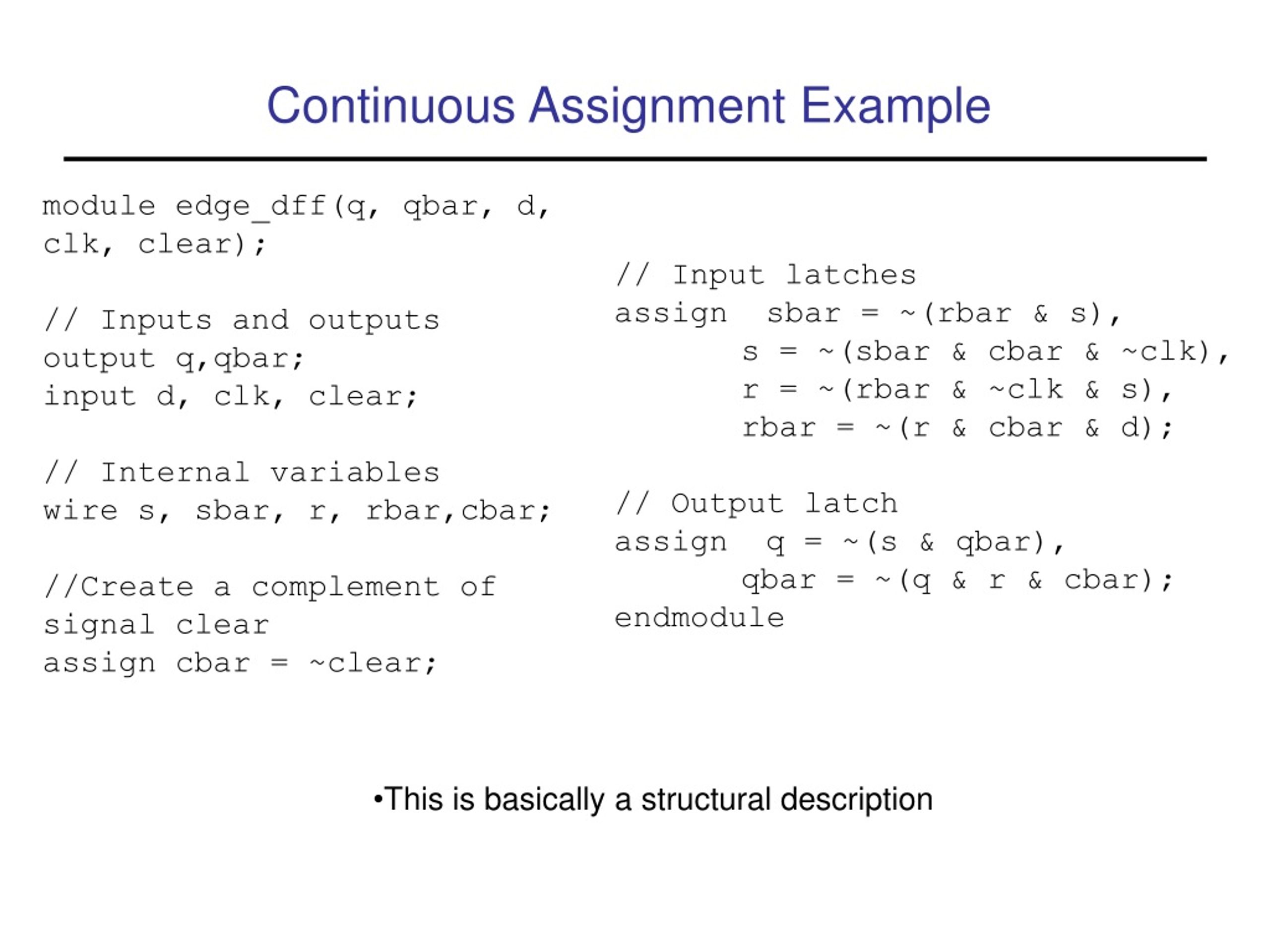 what is continuous assignment in verilog