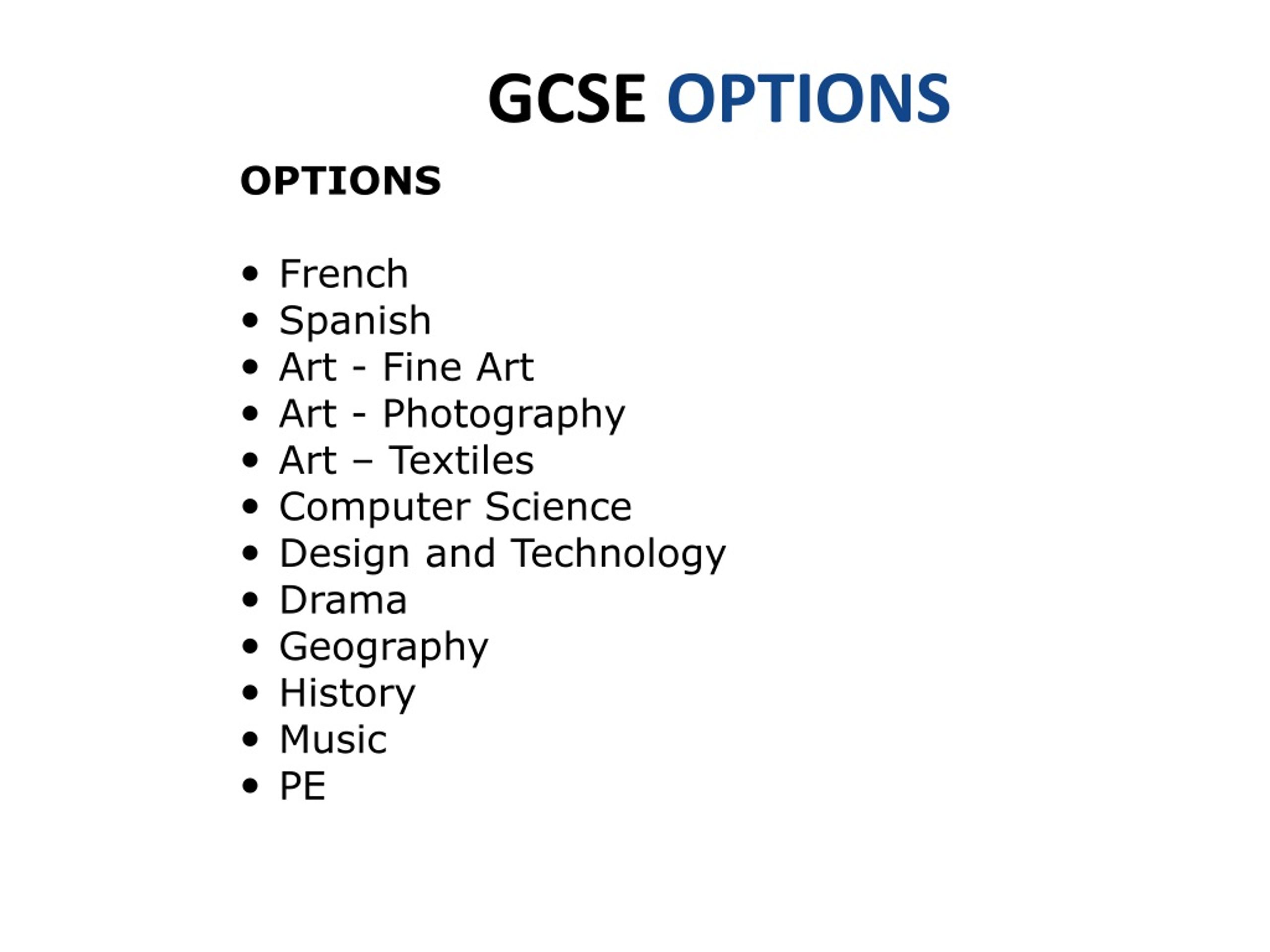 Gcse Options L 