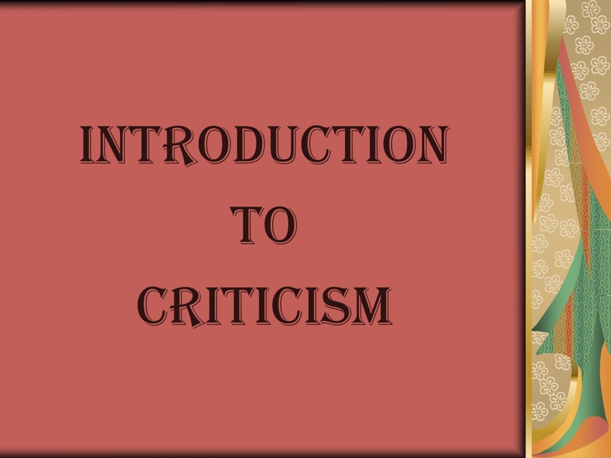 essay on criticism ppt