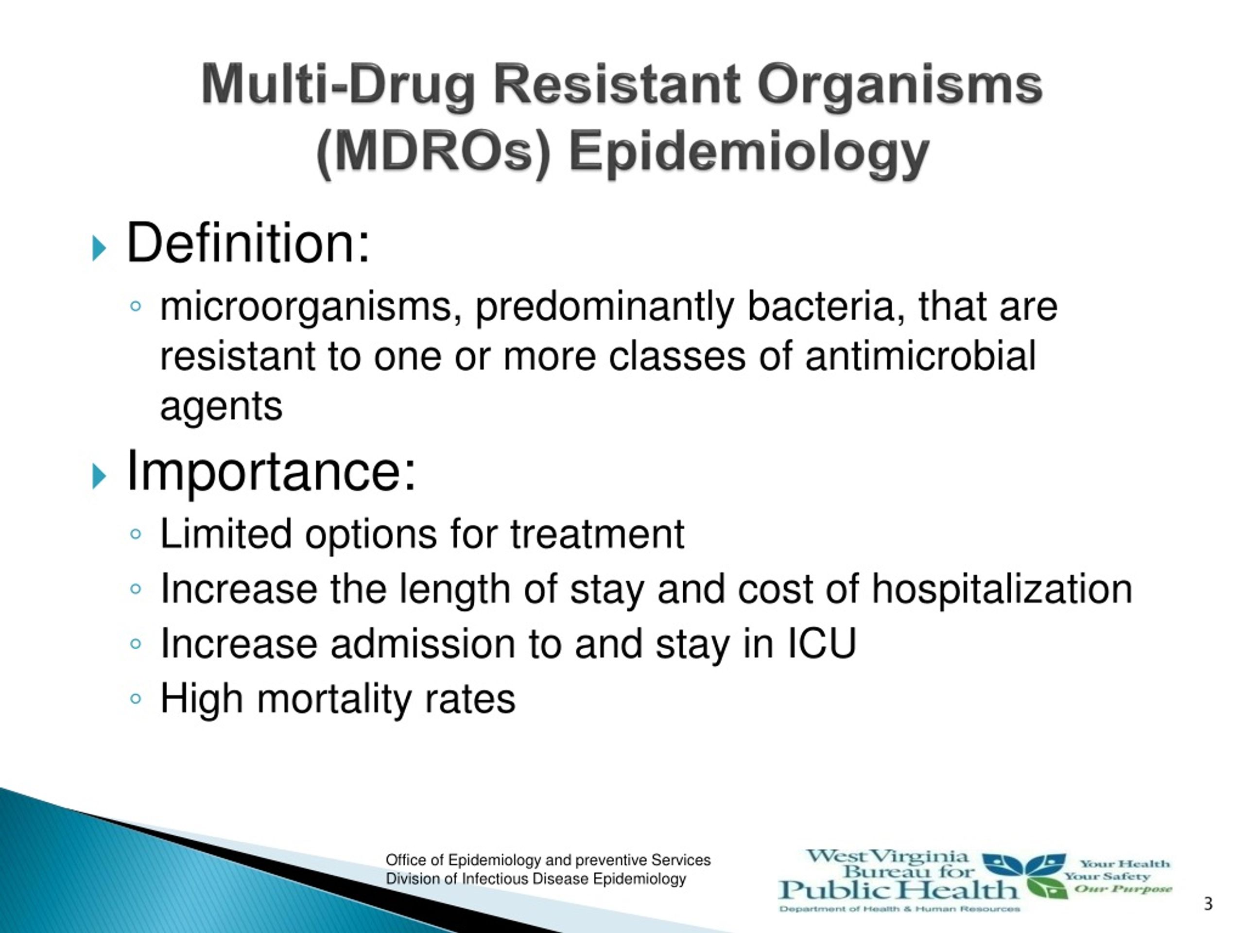 PPT MDROs 101 MultidrugResistant Organisms PowerPoint Presentation