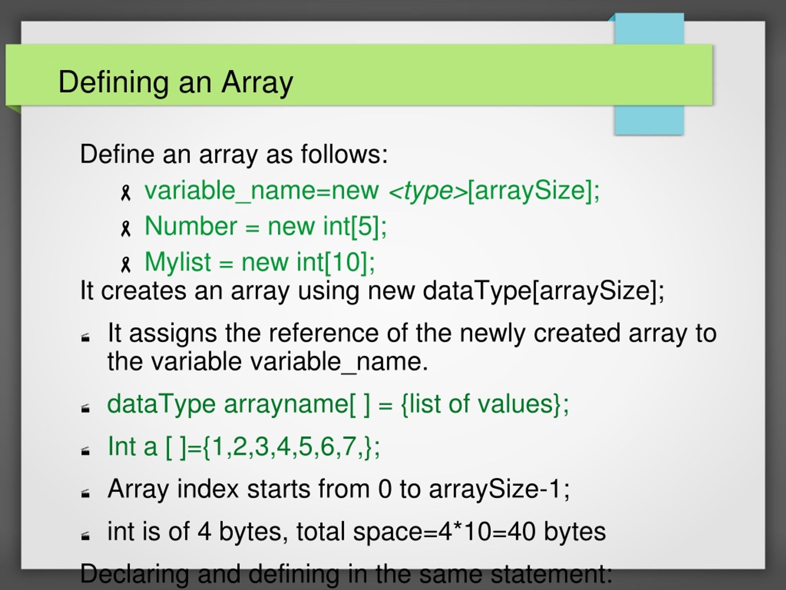 PPT - Arrays in JAVA PowerPoint Presentation, free download - ID:9110926