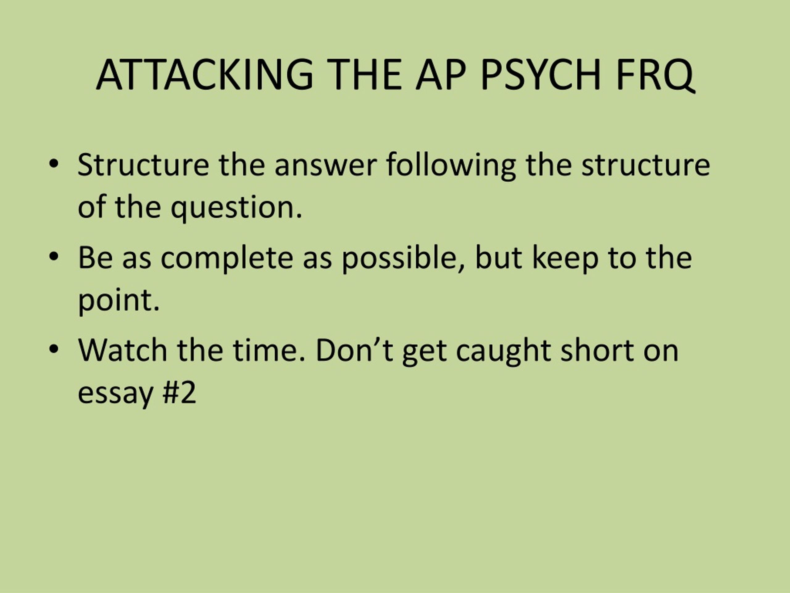 PPT How to “Attack” an FRQ PowerPoint Presentation, free download