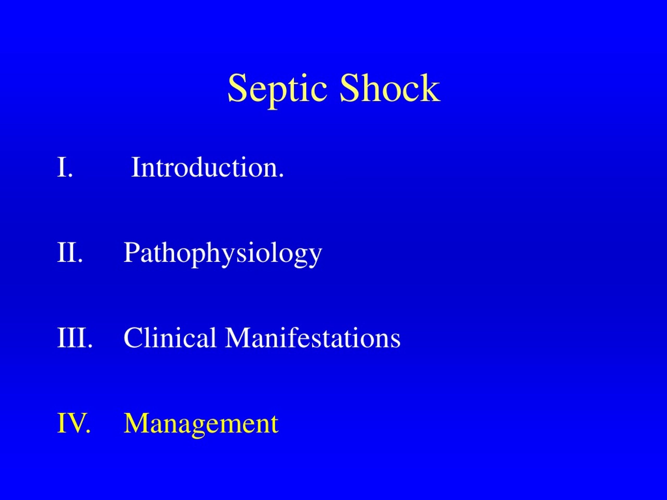 PPT - Management of Septic Shock PowerPoint Presentation, free download ...