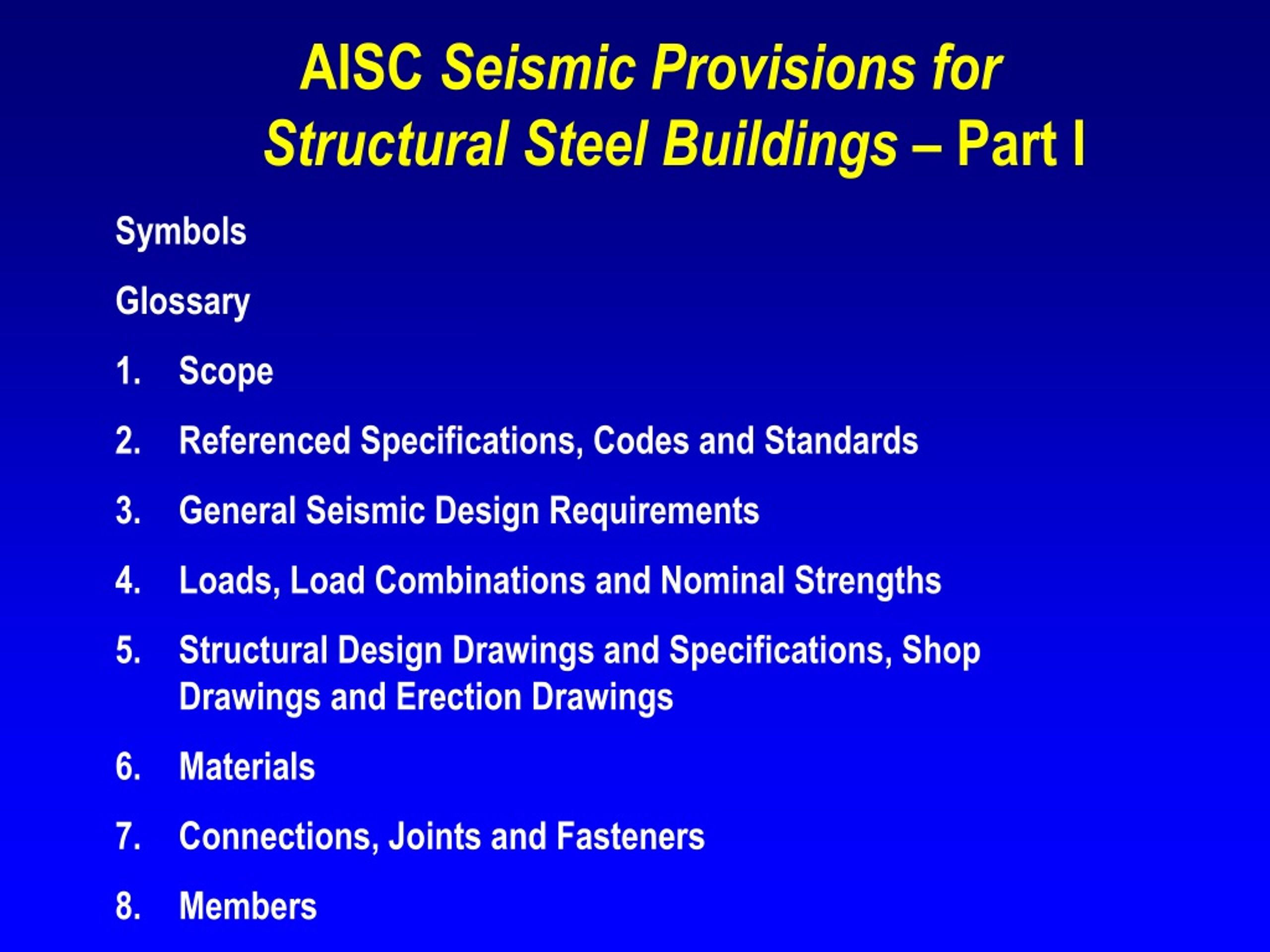 Ppt Design Of Seismic Resistant Steel Building Structures Powerpoint