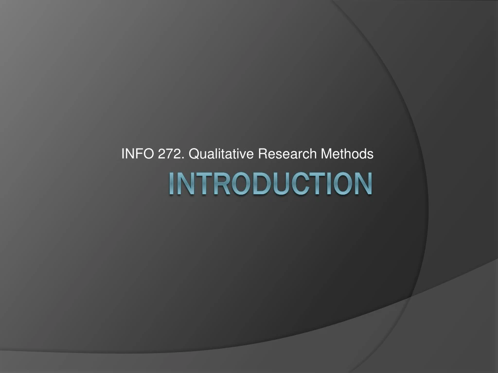 introduction to qualitative research methods ppt