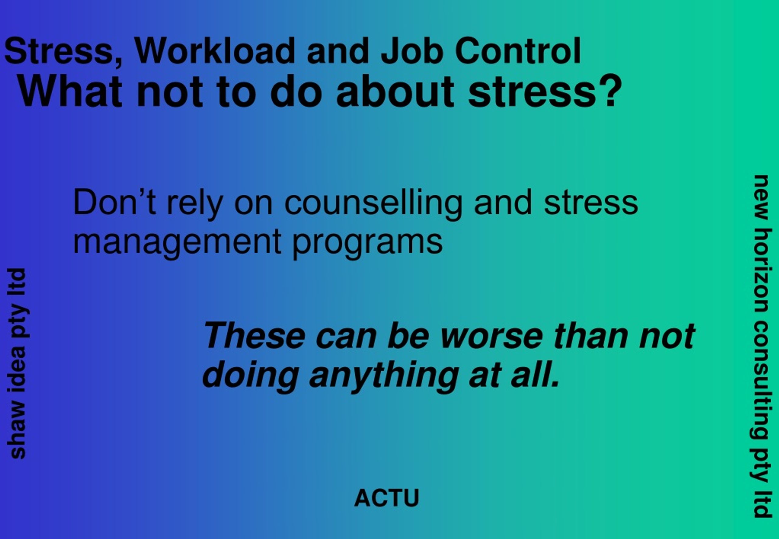 PPT - Stress, Workload and Job Control PowerPoint Presentation, free ...