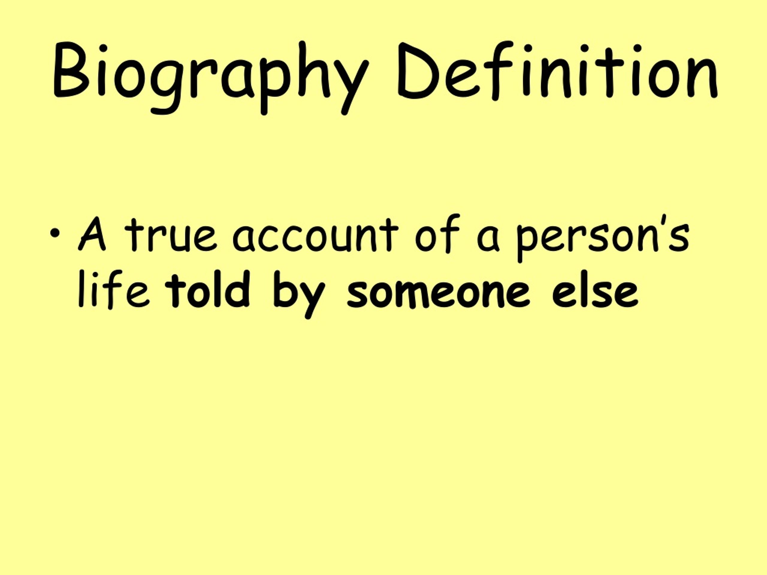 what is the literary definition of biography