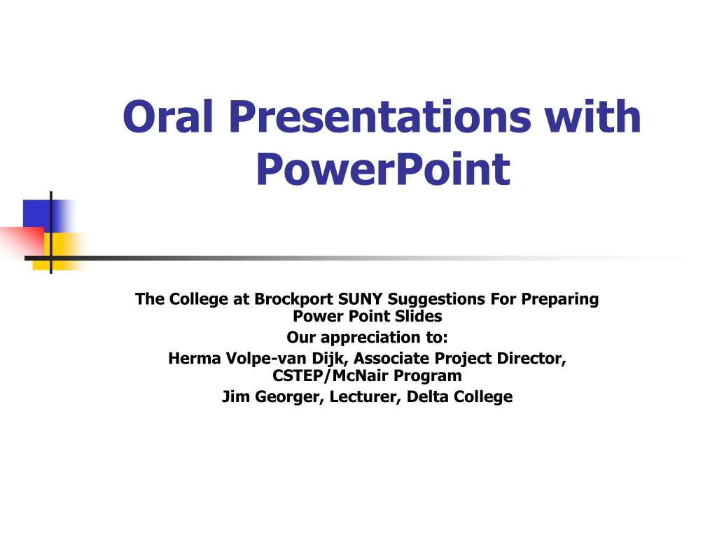 oral presentation with slides