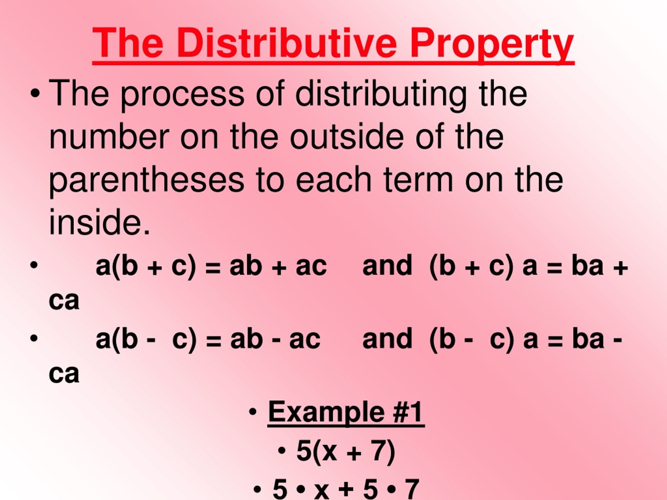 PPT   The Distributive Property PowerPoint Presentation, Free Download