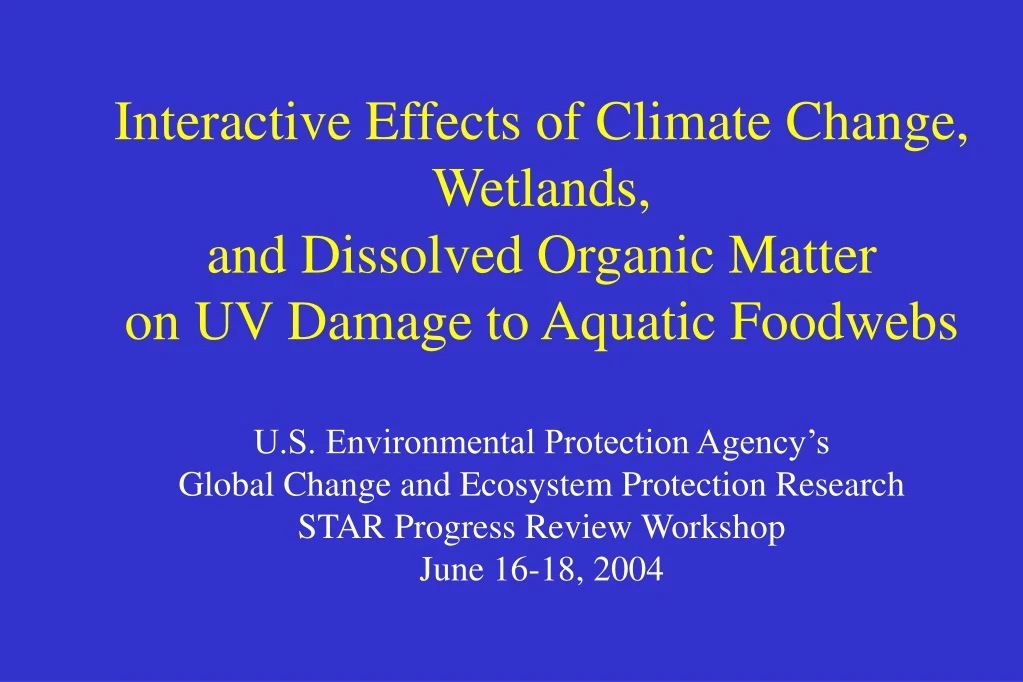 interactive effects of climate change wetlands n.