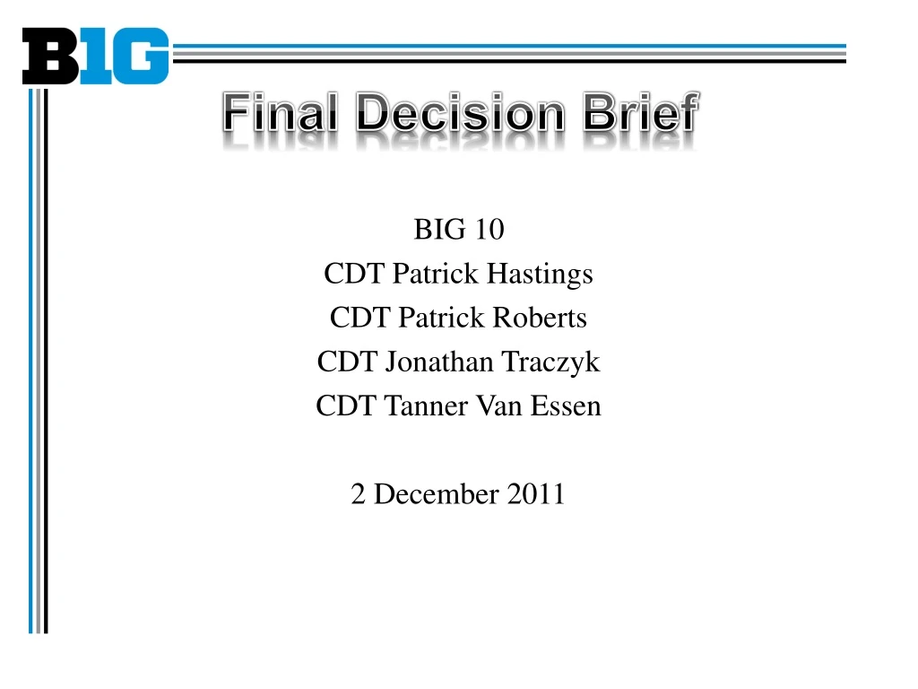 final decision brief n.